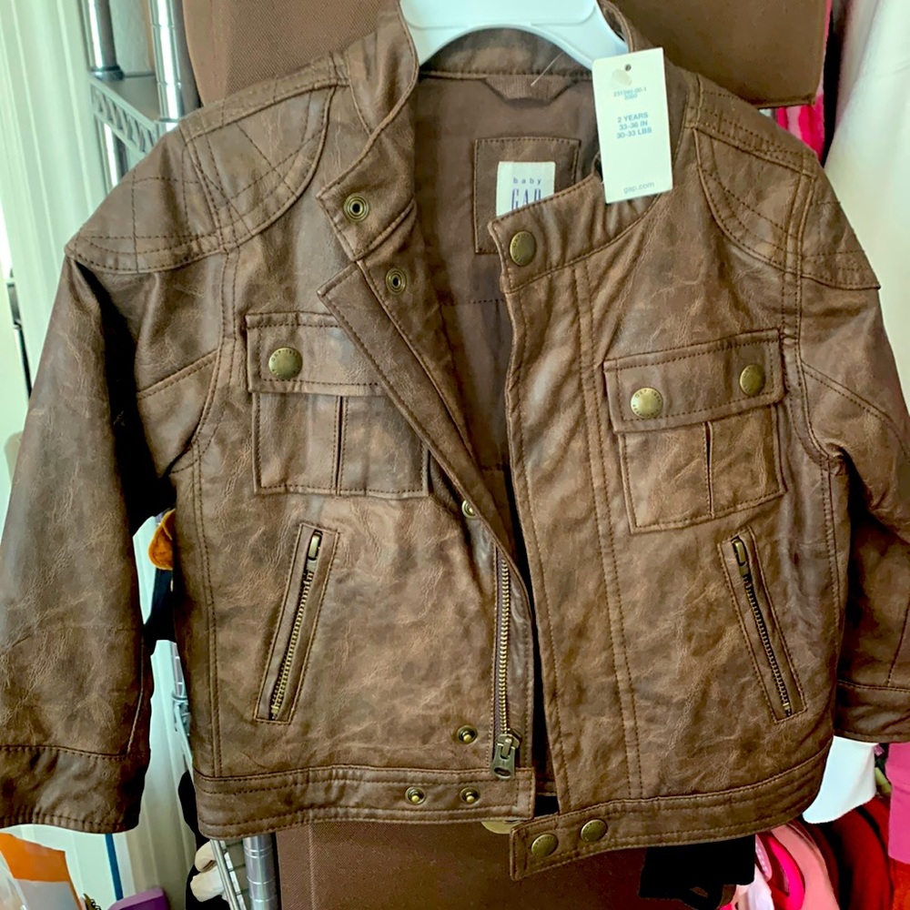 Baby Gap Brown Leather Jacket size 2
